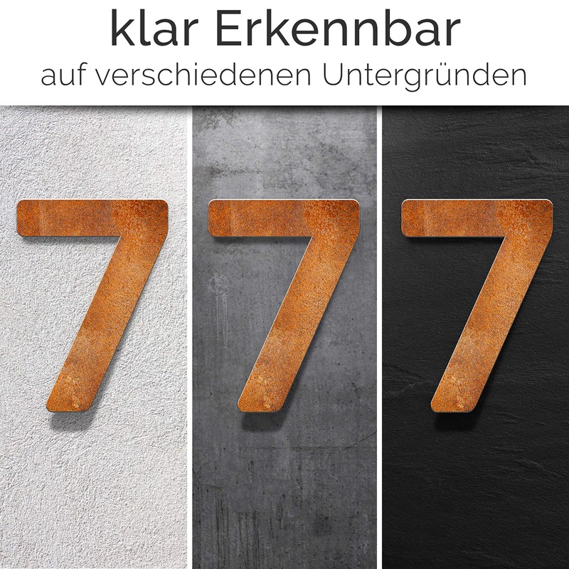 Vintage House Number 7 - Solid, Weatherproof & Durable -