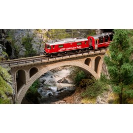 NOCH Brombenzviaduct Model Building Laser Cut Kit, 18.6 x 3.8 cm, Height 8.6 cm, for N Track, Realistic Railway Bridge