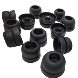 Double Flange Ear Tips for Beats Earbuds, Anti-Slip Universal Replacement Tips for Studio Buds+/Fit Pro/Solo Buds/PowerBeats Pro2, Noise Isolating, 6 Pairs, Black