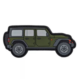 Unbranded Jeep Wrangler JL 4 Door PVC Rubber Patch Hook Backing for Headliner Collectible - Sarge Green