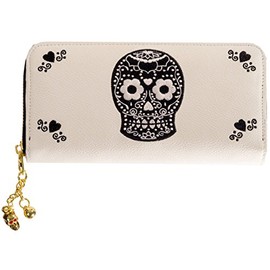 Banned Mexican Skull Ladies Wallet White