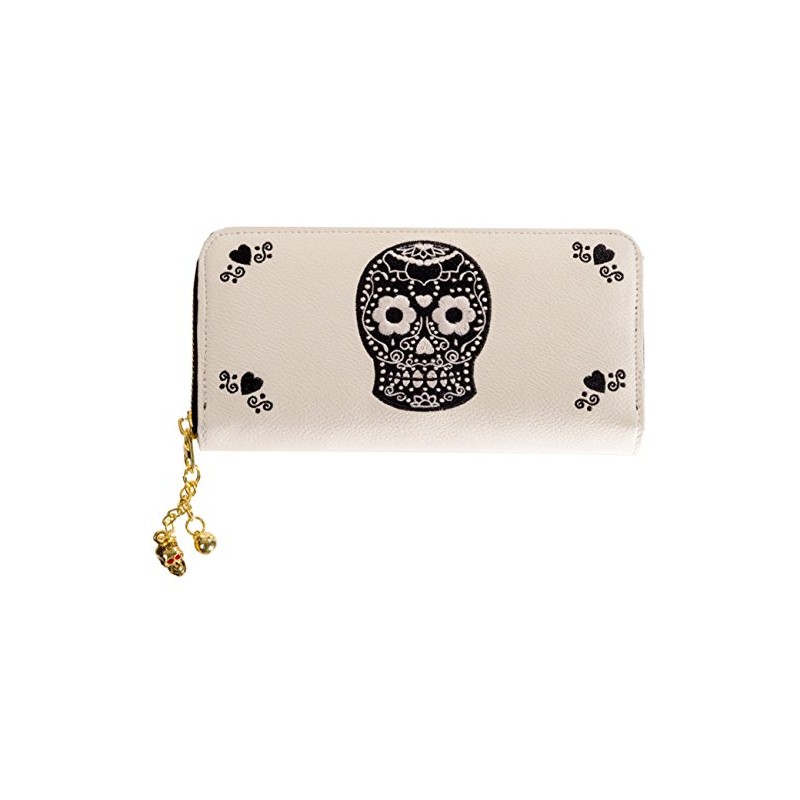 Banned Mexican Skull Ladies Wallet White