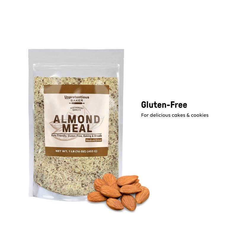 Unpretentious Almond Meal, 1 lb, Breading Replacement, Great for Rubs,