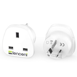 LENCENT 2X UK to Australia China Plug Adapter, Grounded Australian Travel Adapter for Australia New Zealand China Fiji Argentina and more (Type I)
