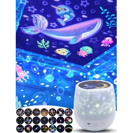 21 Sets of Films, Night Light Projector for Kids Bedroom, Ceiling, Baby Night Light Projector, Star Projector with 360° Rotation Dimmable for Baby Girls Boys, Birthday, Christmas, Nursery, Room Decor