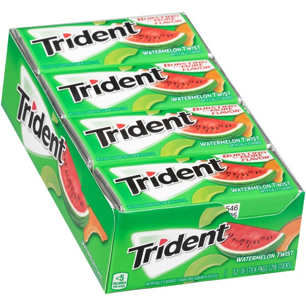 Trident Gum, Watermelon Twist, 18 Count , 12 Pack