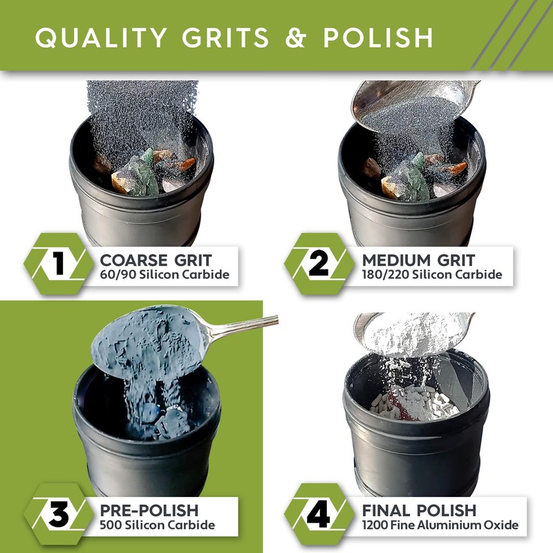 Polly Plastics Rock Tumbler Media Grit Refill, Pre-Polish 500 Silicon