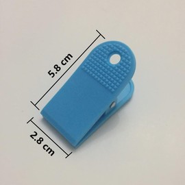 Pack of 10 Bulldog Paper Clips, Plastic, Bulldog Binder Clips, 58 mm Hinge Clips for Paper, Offices, Kitchen, Home, Blue