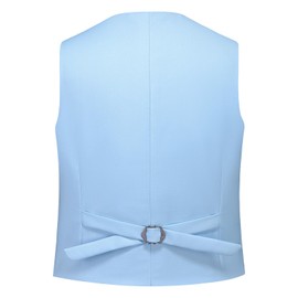 Boys Vest Suits 2 Piece Outfit Tuxedo Set for Kids Size 12 Light Blue Formal Suit for Boys with Vest and Pants Set Slim