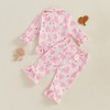 MAHUAOYIXI Toddler Girl Pajamas Set Loungewear Sleepwear Outfits Heart Print