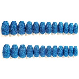 Nothing But Sparkle Glitter Ballerina Press-On Nails - 24 Pieces - Artificial Nail Kit (Blueberry Blush, Ballerina)