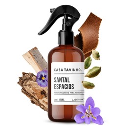 Aromatizante para Hogar y Oficina 250ml | Tipo Santal 33 para Espacios | Con Molécula Eliminadora de Olores | Sala - Recámara - Telas - Auto | CASA TAVINHO