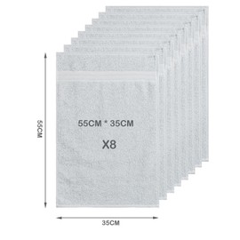 nice homeit Set of 8 Hand Towels for Face and Guest Cotton 35 x 55 cm 100% Ring Spun Cotton Extra Soft and Absorbent Made in Italy Grey