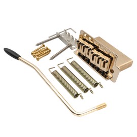 Musiclily Pro 52.5mm Modern 6-Screw Tremolo Bridge 36mm Solid Brass Block for Squier Strat Style Electric Guitar, Gold