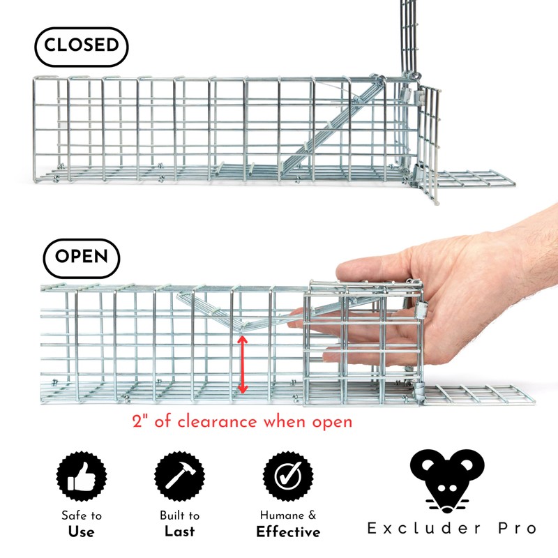 Excluder One Way Squirrel and Rodent Trap - Control Mice,