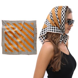 Livrerpi 100% Pure Mulberry Silk Square Scarf Medium Fashion Headscarf for Women Men Neckerchief Gift Packed 27"x27" E011