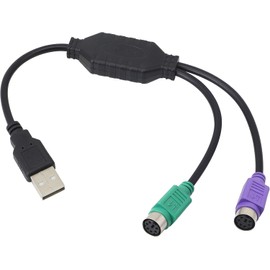 PS/2 to USB Cable LEIHONG USB to PS/2 Plug Active Dual PS2 Adapter Keyboard Mouse Converter Adapter for The Keyboard PS2 (Black)