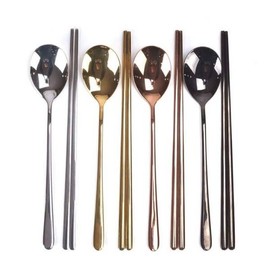Titanium Stainless Steel 304 Korean Set Meal Cutlery Set for 4 / 티타늄 스텐 304 한정식 수저 젓가락 4인 수저세트