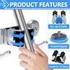3-H Magnetic Broom Holder Wall Mount 1 Pack, 2-in-1 Dual