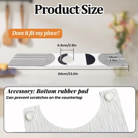 Kitchen Sink Splash Guard 60 x 10cm, Groove Faucet Mat Diatom Mud | Quick Dry Stone Mat Kitchen | Draining Mats for Counter Faucet Drying Pad | Faucet Mat for Kitchen Sink