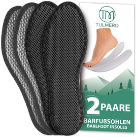 TULMERO 2 Pairs of Insoles, Anti-Sweat, Activated Carbon Soles Against Sweaty Feet, Hand Washable Shoe Insoles, Sweaty Feet for Fresh Feet, Size 42