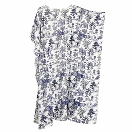 tagunop Women's Kimono Swimsuit Coverups Floral Print Summer Beach Cover Up Casual Resort Wear Blue Painting