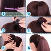 Long Afro Kinky Straight Ponytail Wrap Around Yaki Straight Pony
