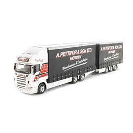 Oxford Diecast 76DBU002 Scania Topline Drawbar A. Pettifor & Son Ltd