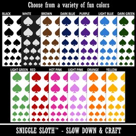Card Suit Spades Temporary Tattoo Water Resistant Fake Body Art Set Collection - Dark Blue (One Sheet)