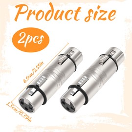 2PCS XLR Female To Female Adapter,XLR 3 Pin Female To 3 Pin Female Connector,3 Pin XLR Connector Gender Changer Mic Barrel Extension For Microphones,XLR Coupler,XLR Adapter,Mixers,Audio Interfaces,Etc