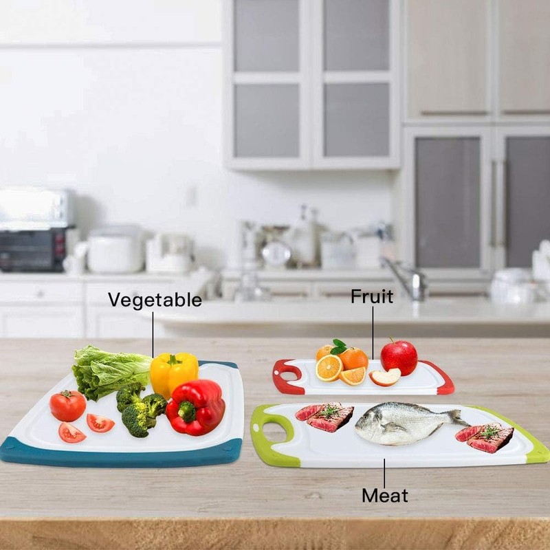 Cutting Boards for Kitchen, Plastic Chopping Board Set of 4