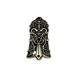 Guyker 1 Pcs Guitar Head Cover 2 Holes, Zinc alloy Guitar Truss Rod Cover for LP Style Guitar Accessories Parts, JA2003, Ancient Gold