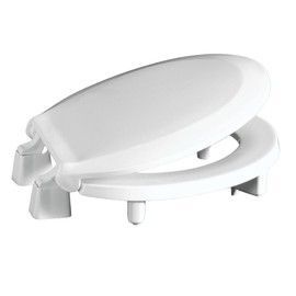 Centoco 3 inch Raised Toilet Seat for Seniors, Round, Closed Front With Cover, Plastic, Made in the USA, 3L440STS-001, White