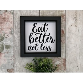 Eat Better Not Less Wall Sticker Novelty Kitchen Inspirational Quote Wall Decal Décor (15cm x 14cm, Black)