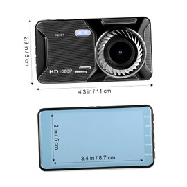 Operitacx Dual Lens Dash Cam with Touch Screen Front and Rear Car Wide Angle Motion High Definition Display for Enhanced Road Safety