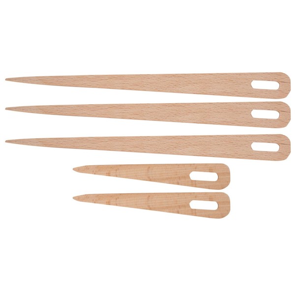 5Pcs Wooden Big Eye Knitting Needles, DIY Tapestry Weaving Crafts