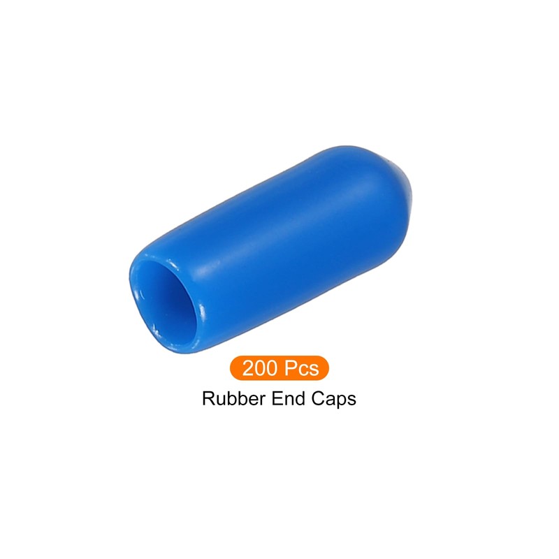 Rebower 200 Pack Screw Thread Protector Cover Rubber End Caps,