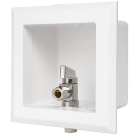 EFIELD Toilet Outlet Box, Pre-assembled,1/2-Inch with Installed 1/4-Turn Angle Stop Valve,Chrom Plated White (CPVC)