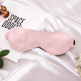 THXSILK Silk Sleeping Mask Women Silk 22 Momme, Organic Mulberry Silk Eye Mask Comfortable, Night Mask with Elastic Band for Sleep at Home and Travel, Charming Pink