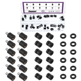 Swpeet 36Pcs M3 Rubber Flight Controller Anti-Vibration Fixed Screws Damper Balls Washer O Rings Assortment Kit, Hardware Spacer Standoffs Soft Mount Vibration Shock Absorber for Flight Controller