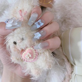 10-Piece Handmade Press On Nails Set - Convenient, Versatile, Reusable - Includes Press On Nails, Glue On Nails, Impress Nails - Pastel & Variety of Styles