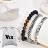 VNOX Men's Bracelet, Men's Bracelet, Stainless Steel Bracelet, Silver, Pack