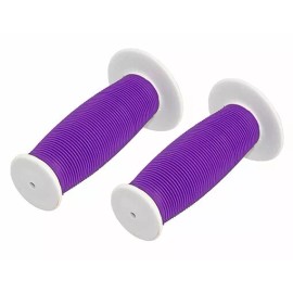 AltaLine Child Kids Bicycle Grips Mushroom Handle Bar Colorful Grip Purple/White