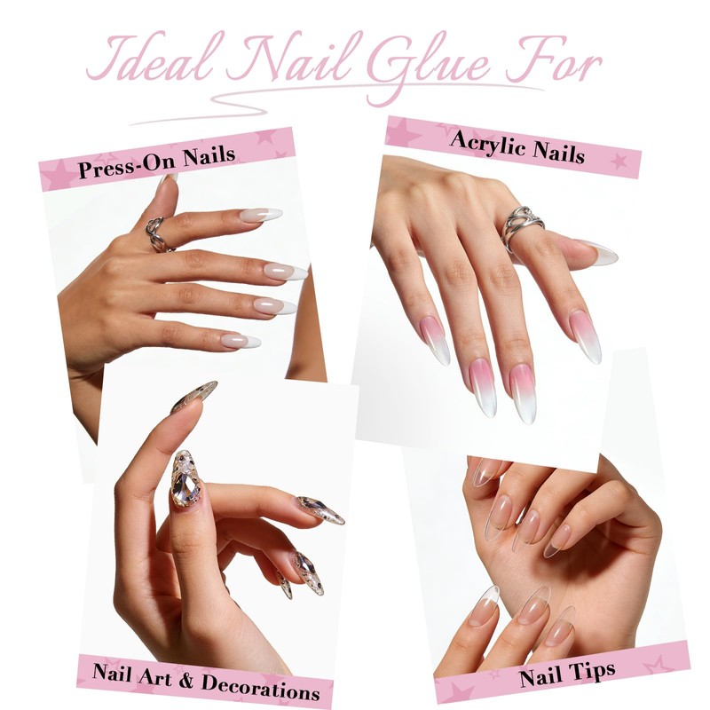 GLAMERMAID Nail Glue for Press Ons Nails 15ml, 28 Days