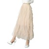SUZALA Women's Tulle Skirt Elastic High Waist Pleated A-line Midi