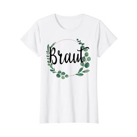 Women's Bride to Be Flowers Green Vintage JGA Engagement Gift T-Shirt, White, s