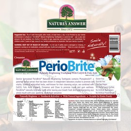Nature's Answer Periobrite Cinnamint Toothpaste | Soothes & Refreshes | Alcohol-Free, Gluten-Free, Fluoride-Free Soy-Free & Vegetarian | No Artificial Sweeteners or Preservatives 4oz (2 Pack)