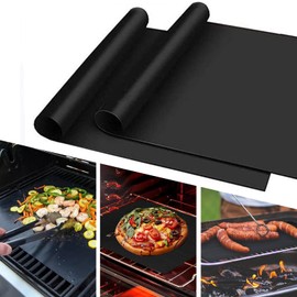 BBQ Grill Mat, Grill Mats, Set of 6, 40 x 33 cm, Non-Stick Teflon Grill Plate, Gas Grill, Baking Paper, Reusable, for Charcoal Grill, Electronic Grill, Oven, Grill Accessories