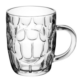 Acopa 20 oz. Clear Glass Dimple Beer Mug - 12/Case