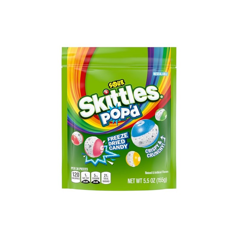 5.5 oz. Skittles POP’d Sour Freeze-Dried Candy Bag